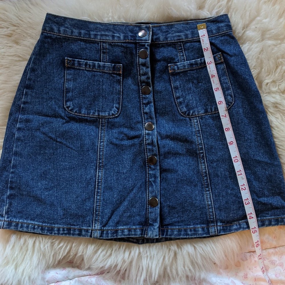 NWT Urban Outfitters snap button A-line jean skirt